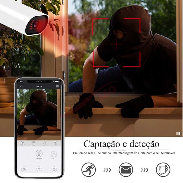 Sistema de Vigilância WiFi Sem Fios | 2 Câmaras 3MP | Exterior NOVO