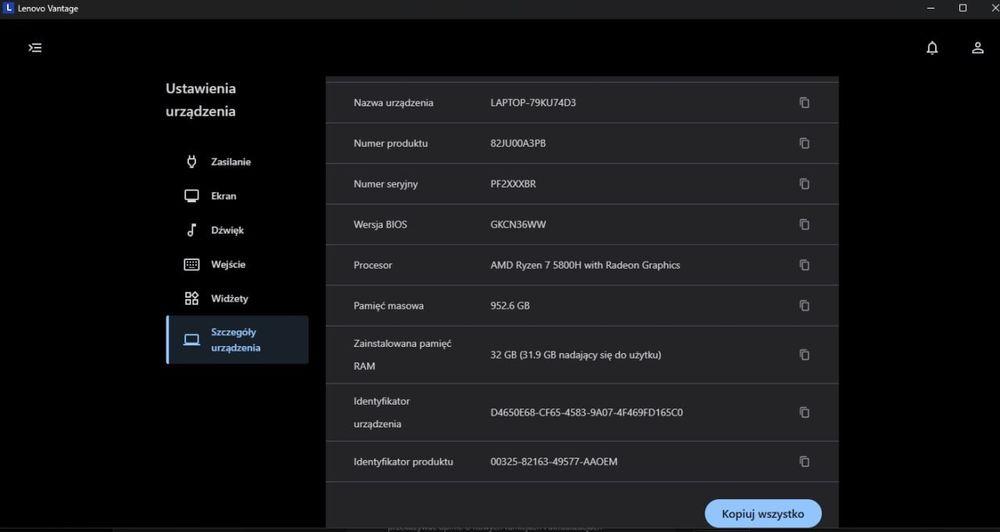 Laptop Lenovo Legion 5 15ACH6H - AMD Ryzen 7 5800H, 32GB RAM, NVIDIA