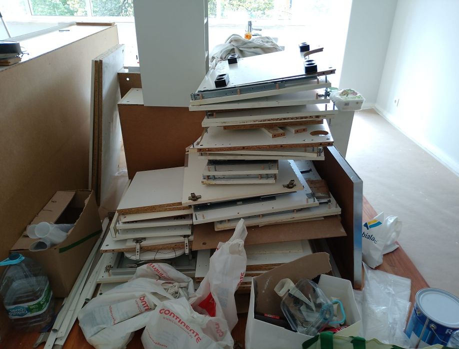 Recolha de entulho sucata