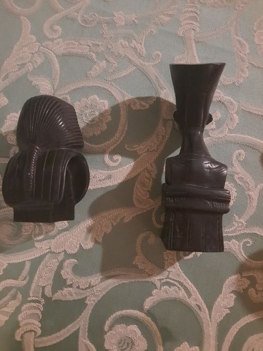 Egipskie figurki  alabastrowe. Nefretete i Tutenchamona