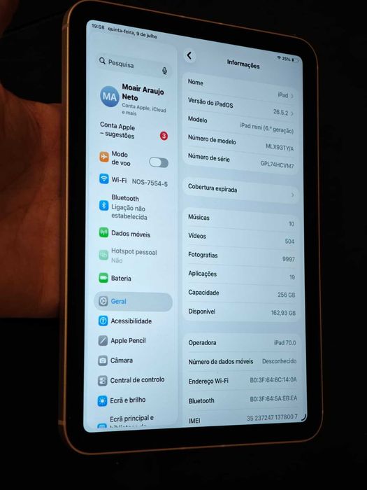 Apple iPad Mini 6 256GB 5G Pink | Caixa + Fatura | Como Novo