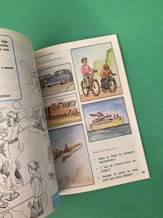 Livro Escola Primária Por Caminhos não andados Meio Físico e Social 2ª Classe Porto Editora