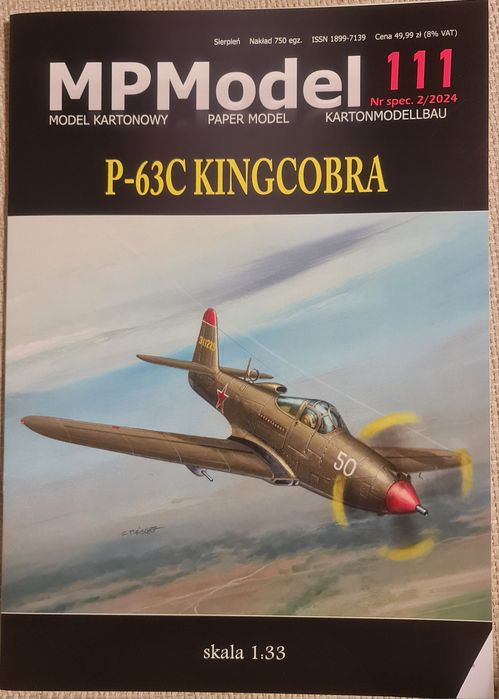 Model kartonowy Curtiss P63 Kingcobra