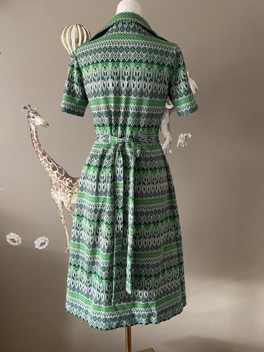 Dzianinowa sukienka Tricot Wrocław PRL lata 70 unikat