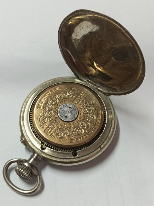 Relógio de bolso vintage Hebdomas 8 Jours