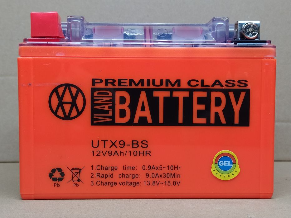 Аккумулятор мото АКБ GEL 12V 9A 150‑86‑107mm UTX9‑BS "VLAND"