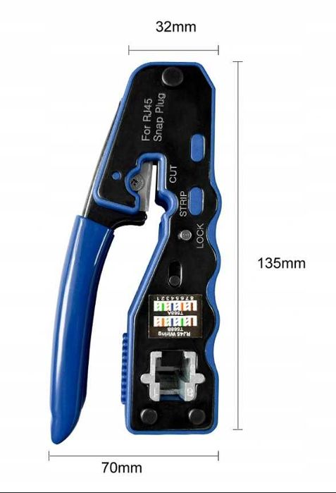 Zaciskarka RJ45 / narzędzie sieciowe do kabli Ethernet (CAT5 / CAT5e / CAT6)