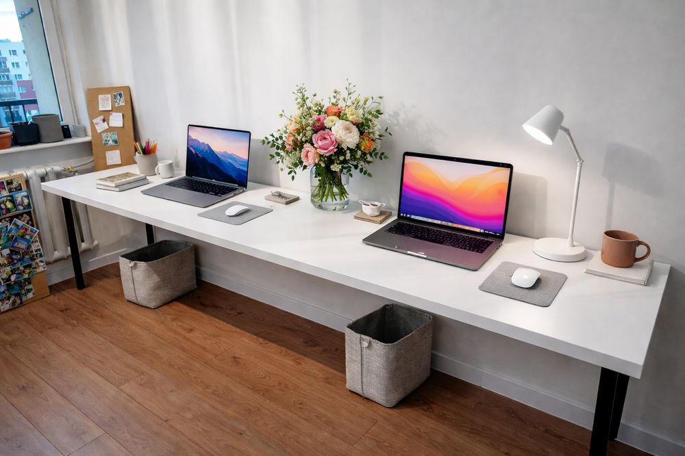 Stół / blat roboczy, kuchenny biały 3m