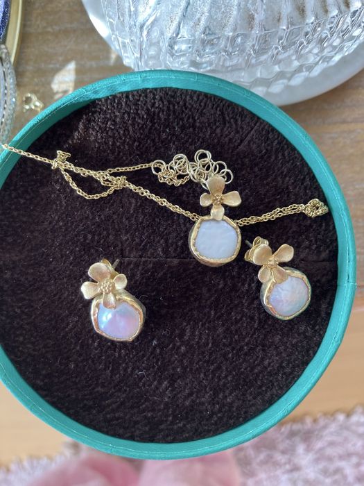 Conjunto brincos e colar ourivesaria Kiko