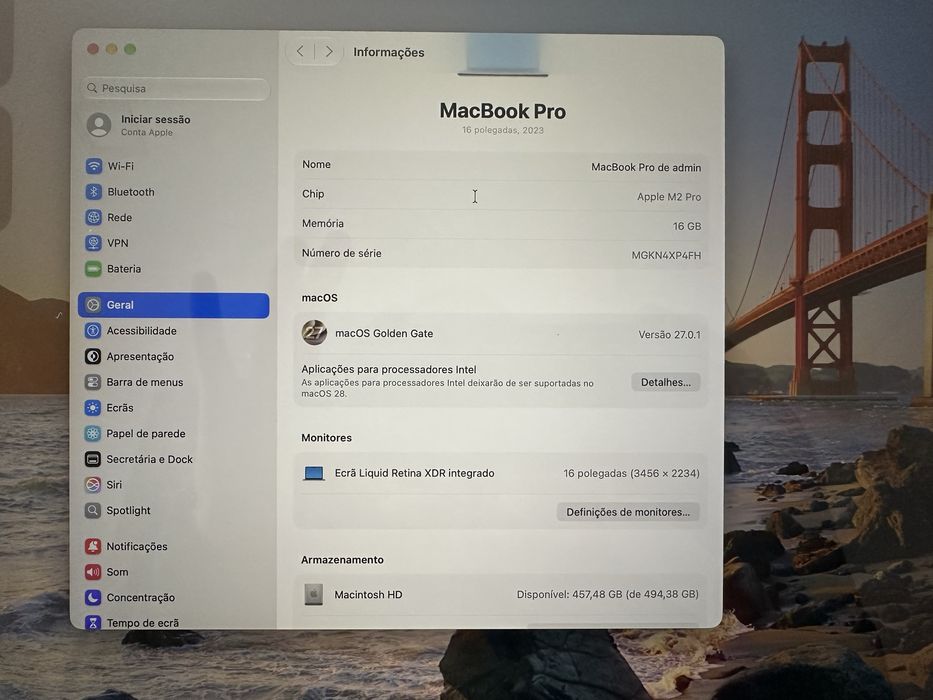 Apple MacBook Pro M2 Pro 16 polegadas
