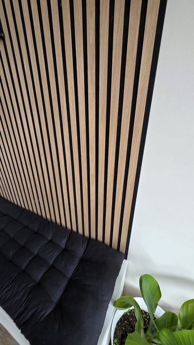 Móvel de Entrada Completo c/ Painel Ripado, Sapateira e Bengaleiro