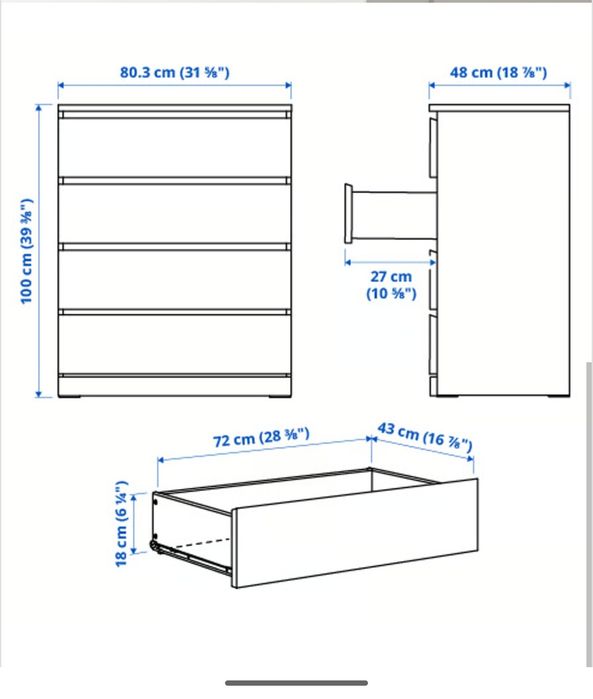 Komoda Ikea Malm 4 szuflady
