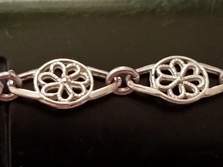 Srebrna bransoletka ażurowa 925 filigran, PRL