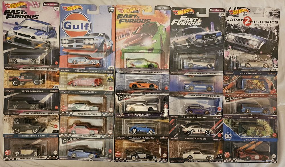 Hotwheels variáveis, miniaturas