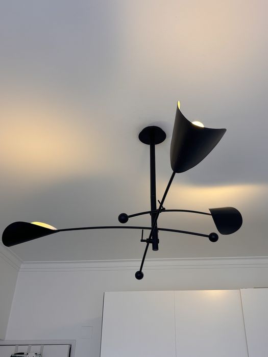 Candeeiro de teto com 3 braços ajustáveis, Funambule preto AM.PM