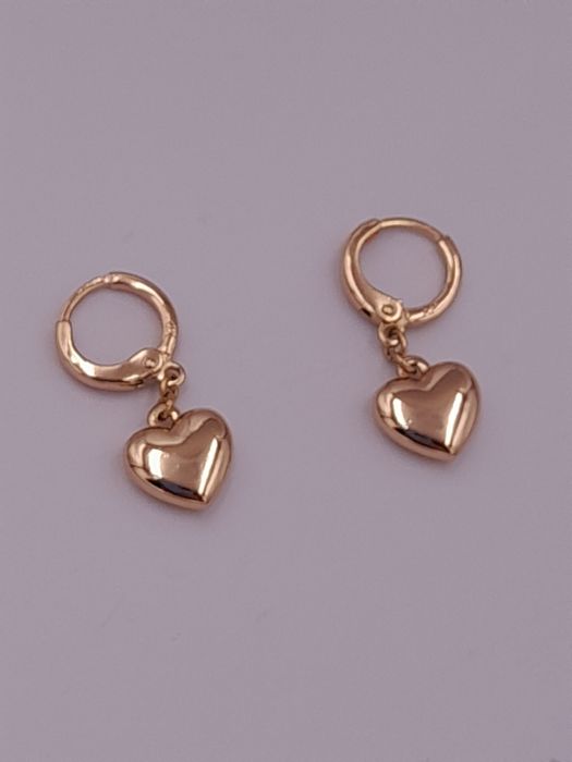 Kolczyki kółeczka z serduszkami