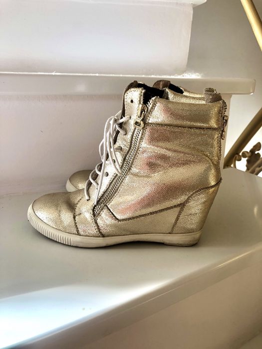 Torebka zlota mega kors Mk skórzana skóra naturalna oryginał