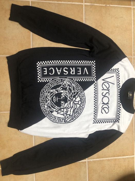 Versace oryginalny sweter r.40 czarny biały Italia ideał