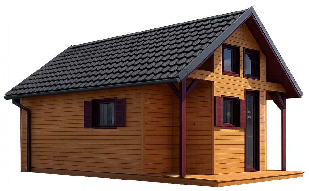 Domek drewniany letniskowy całoroczny 4m/8m 20mm