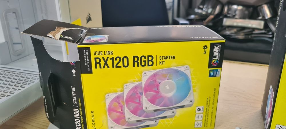 Ventoinhas corsair rgbCorsair iCUE LINK RX120 RGB Starter Kit