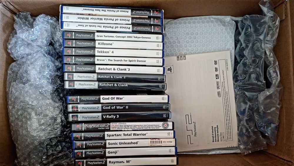 PS2 Slim + Comandos + 18 Jogos + Cartão Memória