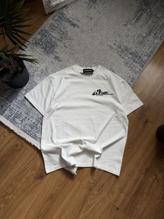 Футболка No Faith Studios Distressed Біла white old washed opium archive erd архив опиум y2k футболка оверсайз boxy
