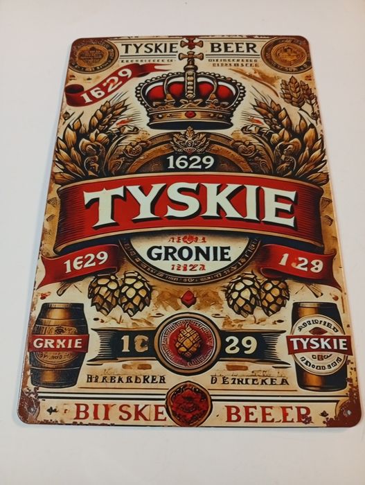 Tablica metalowa do powieszenia Polska Tyskie 30x20 cm