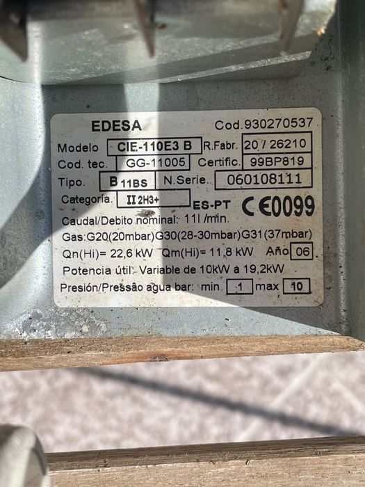 Esquentador a gás Butano-Propano