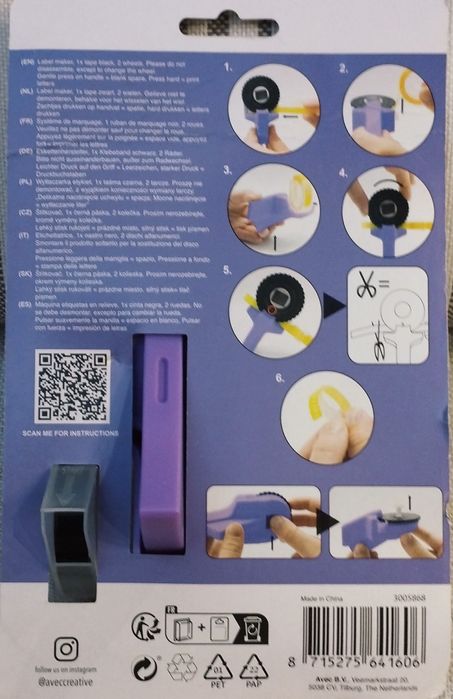 Wytłaczarka etykieciarka Avec +czarna taśma
