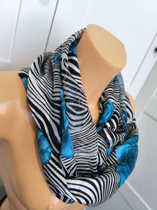 Chusta z zapięciem kwiaty róże motyw zwierzęcy print zebra top vintage