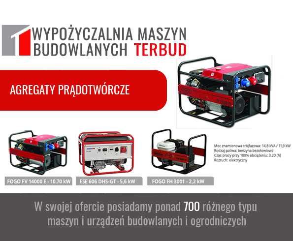 Agregat prądotwórczy, od 2kW do 250 kW. WYPOŻYCZALNIA. Śląsk