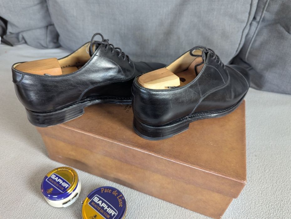 Buty męskie Berwick czarne, szyte metoda Goodyear welted, r7,5, r42