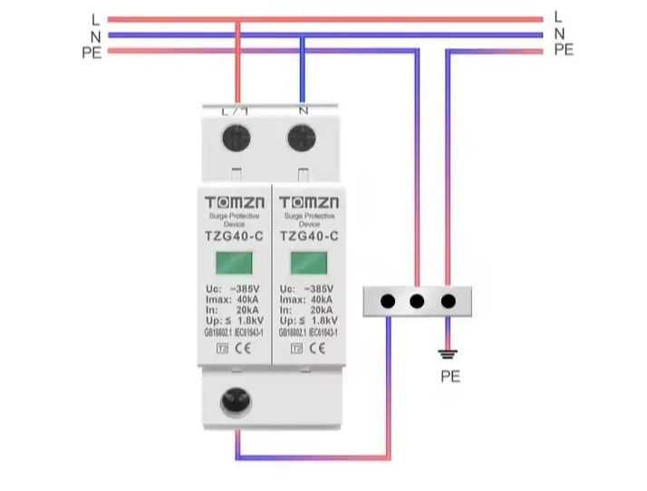 TOMZN ОПН AC 2Р 4Р 275V 385V 420V грозозахист змінного струму ПЗІП