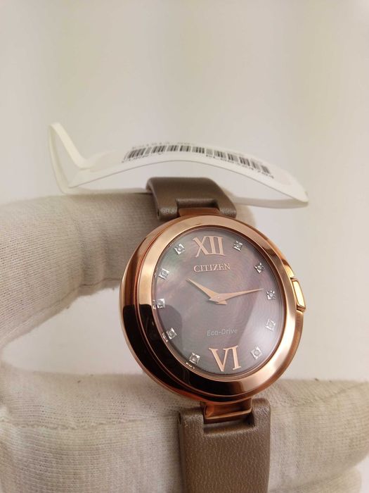 Женские часы 10 бриллиантов Citizen Capella Diamond EX1513-00Y, сапфир