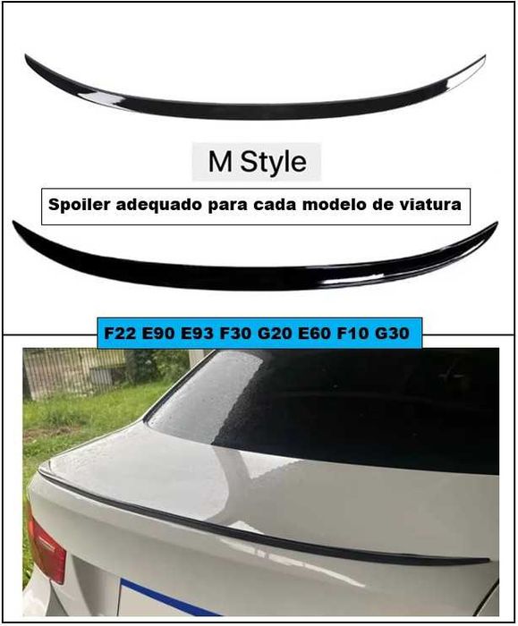 Spoiler aileron lip mala M Style preto brilhante vários modelos BMW