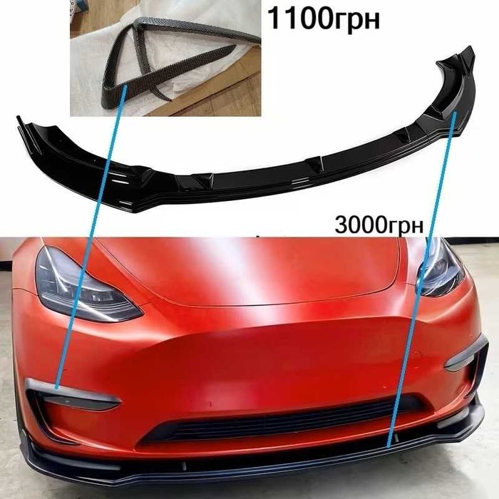 Тюнінг Tesla Model 3, Y, губа, антикрыло, дефлектор, спойлер