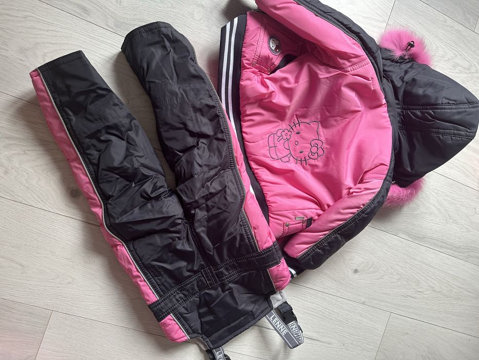 Зимовий комплект 2/3 роки Hello Kitty куртка+напівкомбінезон