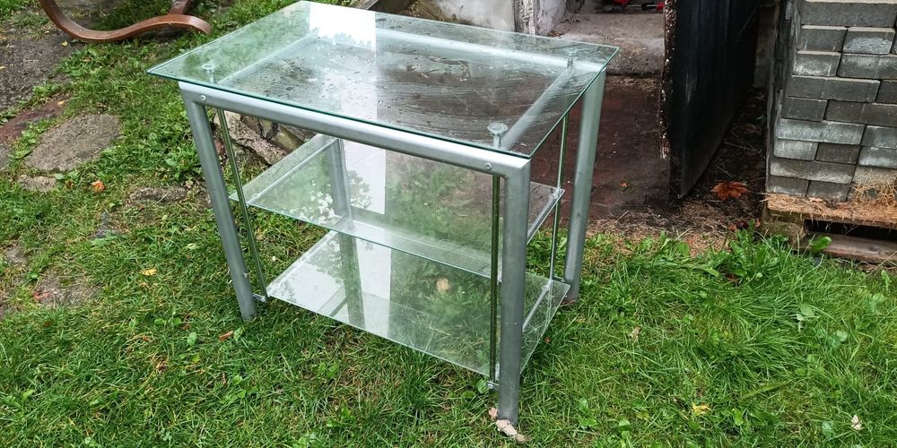 stolik szklany kawowy ława 3 półki