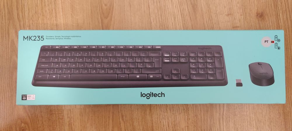 Teclado Portugues  + Rato LOGITECH MK235 (Wireless - Ótico - Teclado N