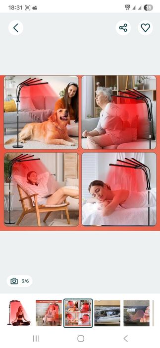 Lampa terapeutyczna LED z czerwonym światłem