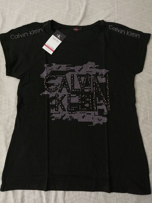 NOWA damska koszulka Calvin Klein t-shirt CK bluzka top czarna xxl 44