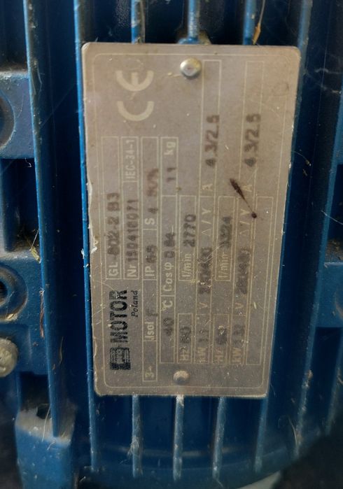 Silnik elektryczny 1.1kw + kabel