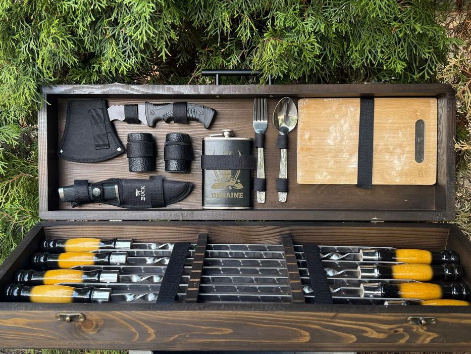 Шампури у кейсі футлярі на подарунок чоловіку, кума, брату, тестюф