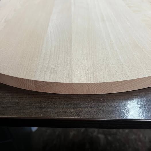 Okrągłe, bukowe blaty. Lite drewno, stan surowy