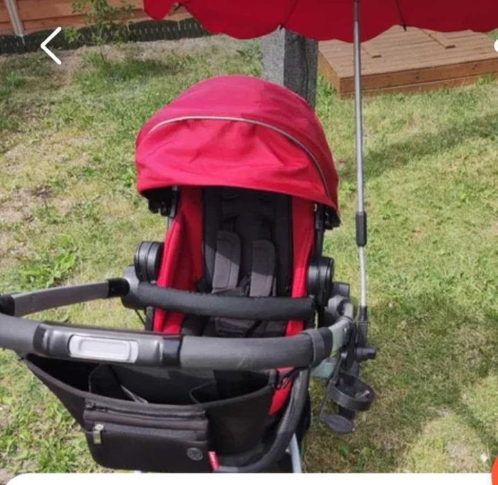 Wózek dziecięcy GRACO 3w1 czerwony + fotelik + akcesoria .Zadbany