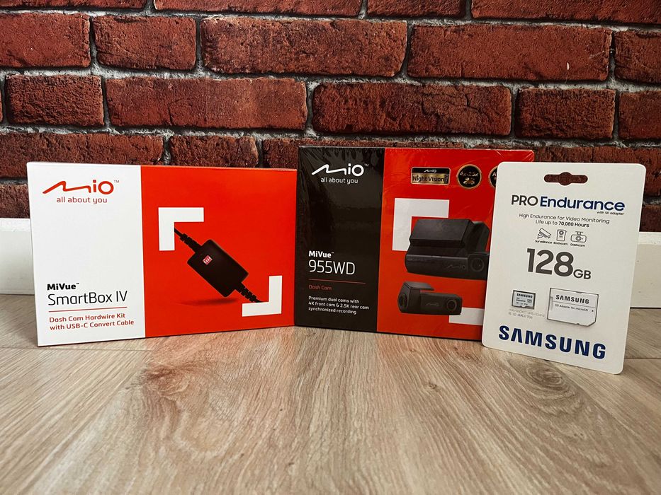 Wideorejestrator MIO MiVue 955WD + Smart Box IV + Karta128GB | ZESTAW