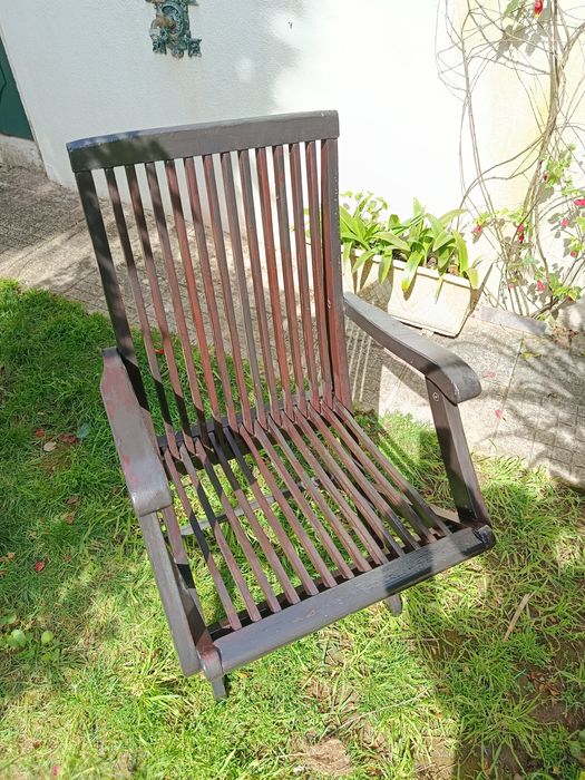 Cadeirão de jardim wenge dobravel
