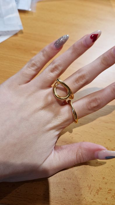 Conjunto de 2 Anéis Dourados Aço Inoxidável Mango