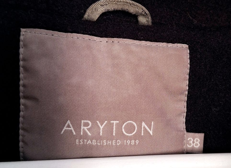 Płaszcz coat 38 M Aryton premium fioletowy wełna wool kaszmir