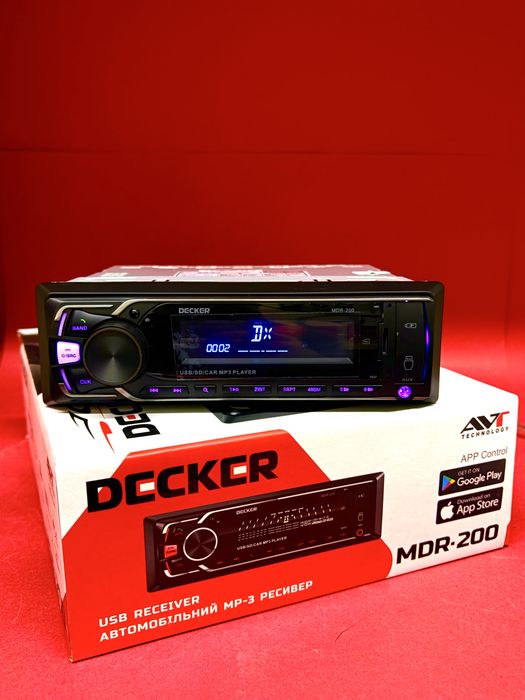 Магнітола 1-дін Decker MDR-200 DSP—потужний звук у вашому авто 6×100W
